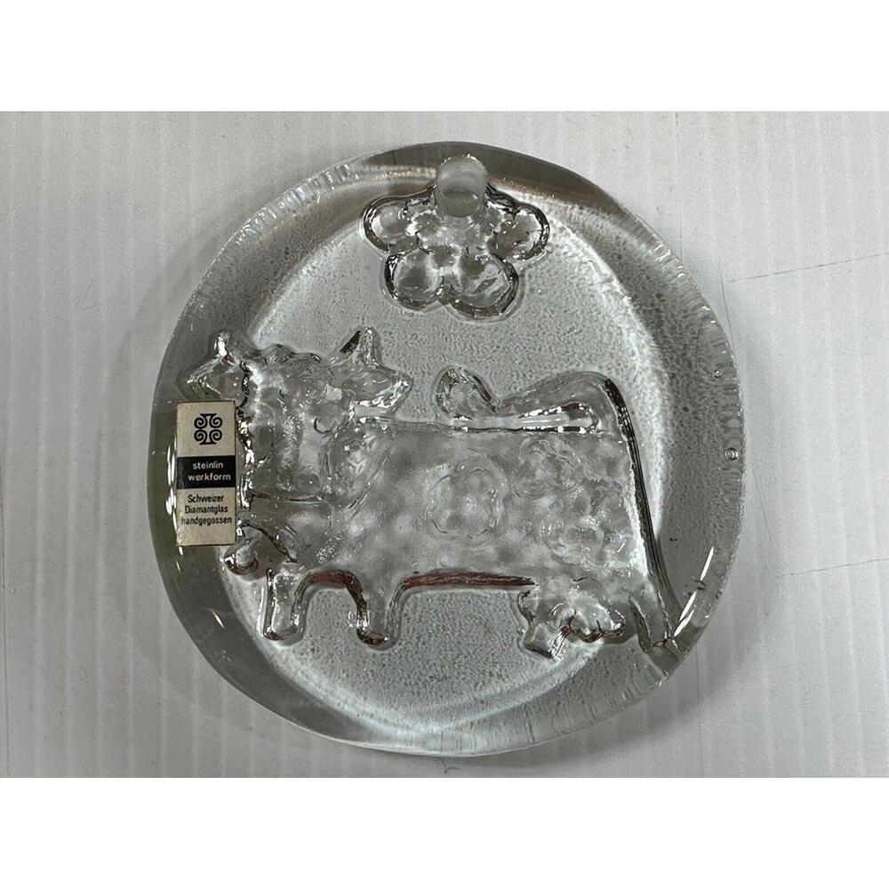 Olma The Swiss Cow Clear Glass Willy Steinlin Glass Hergiswi Window Suncatcher
